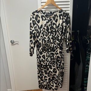 Frank Lyman Design Leopard Print Long Sleeve Dress